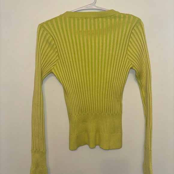Lime Ribbed Knit Top - Picture 3 of 3